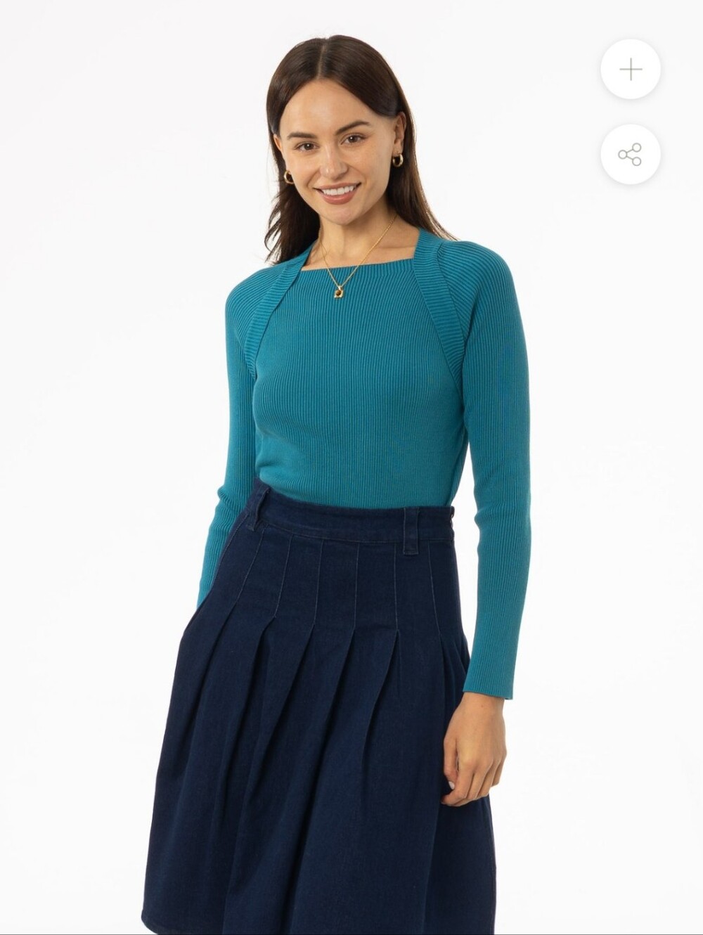 NWT Dress Blank Teal Faux Shrug Knit Top